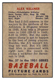 1951 Bowman Baseball #057 Alex Kellner A's VG-EX 463431