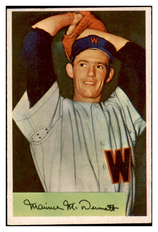 1954 Bowman Baseball #056 Maury McDermott Senators EX-MT 463485