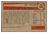 1954 Bowman Baseball #180 Joe Tipton Senators EX-MT 463509