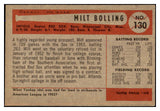 1954 Bowman Baseball #130 Milt Bolling Red Sox EX-MT 463613