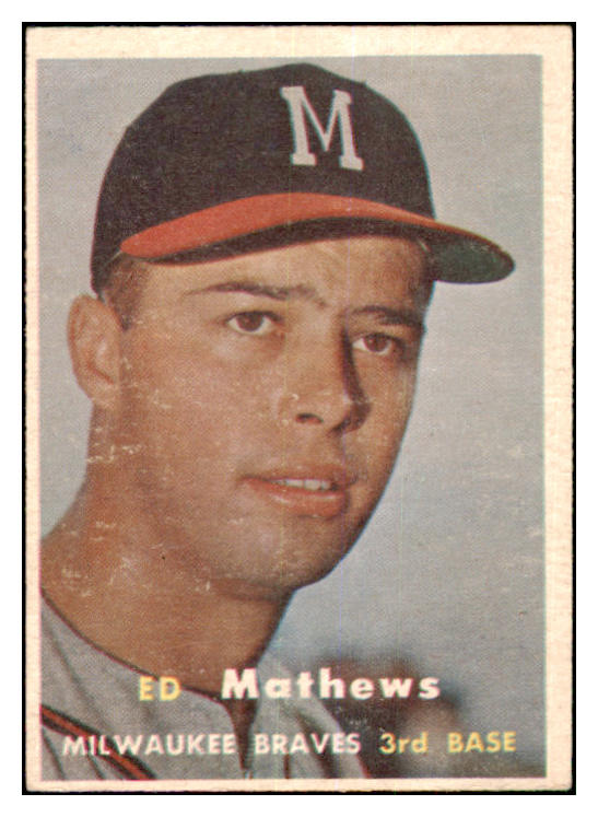 1957 Topps Baseball #250 Eddie Mathews Braves VG-EX 463695