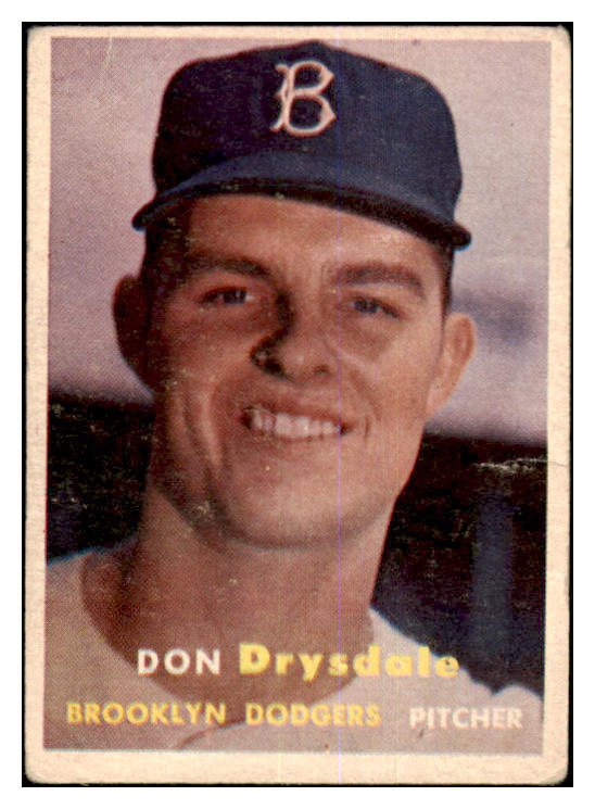 1957 Topps Baseball #018 Don Drysdale Dodgers VG 463720