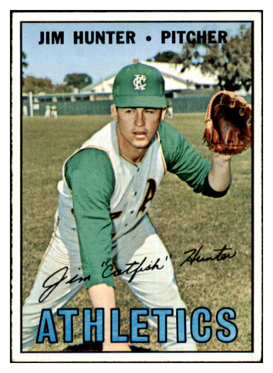 1967 Topps Baseball #369 Catfish Hunter A's EX-MT 463735