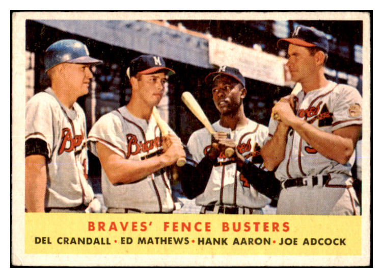 1958 Topps Baseball #351 Hank Aaron Eddie Mathews VG-EX 463766