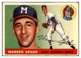 1955 Topps Baseball #031 Warren Spahn Braves GD-VG pin hole 463789