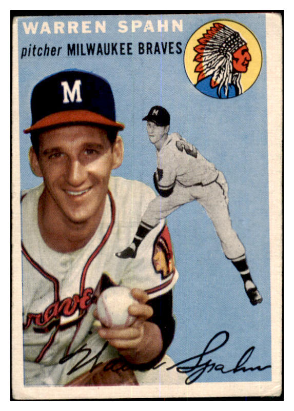 1954 Topps Baseball #020 Warren Spahn Braves VG/VG-EX 463799