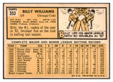 1963 Topps Baseball #353 Billy Williams Cubs Good 463858