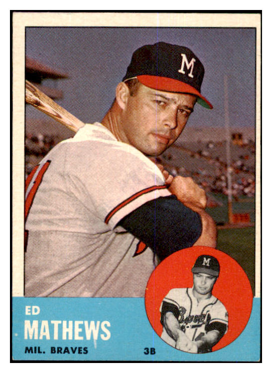 1963 Topps Baseball #275 Eddie Mathews Braves EX-MT 463876