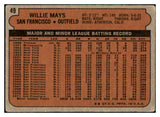 1972 Topps Baseball #049 Willie Mays Giants VG 463895
