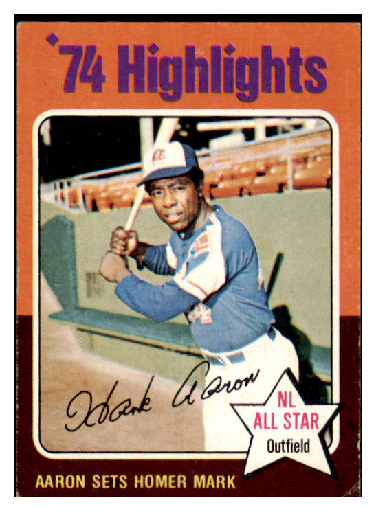 1975 Topps Baseball #001 Hank Aaron HL Braves VG-EX 463915