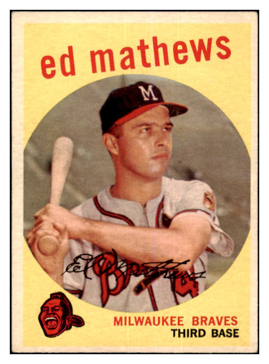 1959 Topps Baseball #450 Eddie Mathews Braves EX 463964