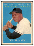 1961 Topps Baseball #482 Willie Mays MVP Giants VG-EX/EX 463975