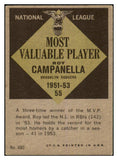 1961 Topps Baseball #480 Roy Campanella MVP Dodgers VG-EX 463976