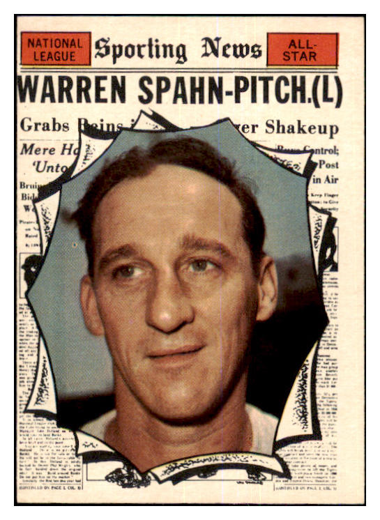 1961 Topps Baseball #589 Warren Spahn A.S. Braves EX 463987