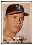 1957 Topps Baseball #250 Eddie Mathew Braves VG-EX 463997