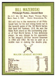 1963 Fleer Baseball #059 Bill Mazeroski Pirates NR-MT 464001