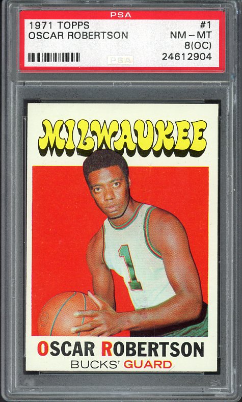 1971 Topps Basketball #001 Oscar Robertson Bucks PSA 8 NM/MT oc 464064