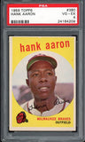 1959 Topps Baseball #380 Hank Aaron Braves PSA 4 VG-EX 464065