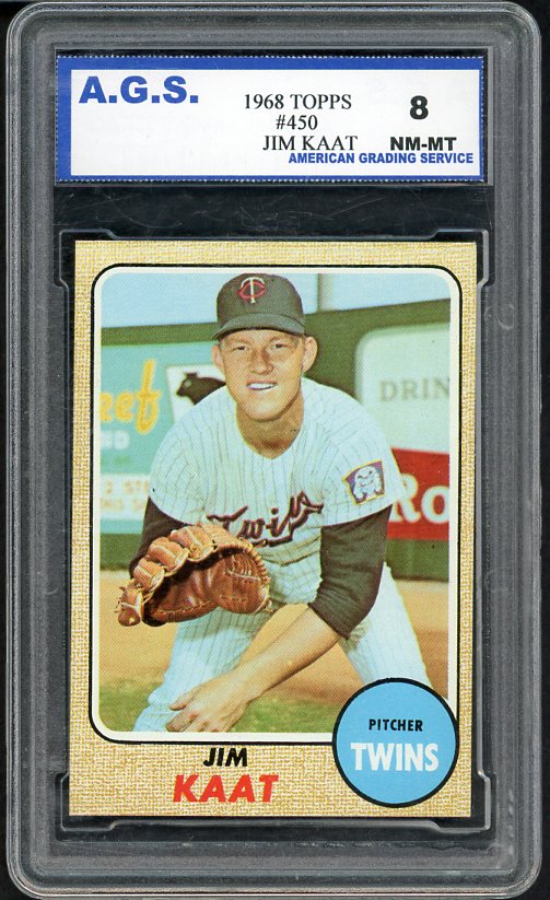 1968 Topps Baseball #450 Jim Kaat Twins AGS 8 NM/MT 464079