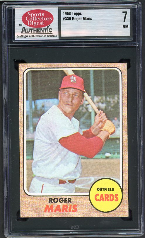 1968 Topps Baseball #330 Roger Maris Cardinals SCD 7 NM 464087