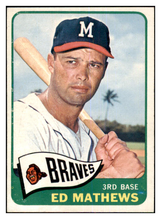 1965 Topps Baseball #500 Eddie Mathews Braves VG/VG-EX 464170