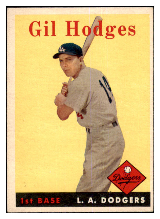 1958 Topps Baseball #162 Gil Hodges Dodgers EX+/EX-MT 464173
