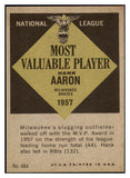1961 Topps Baseball #484 Hank Aaron MVP Braves NR-MT 464202