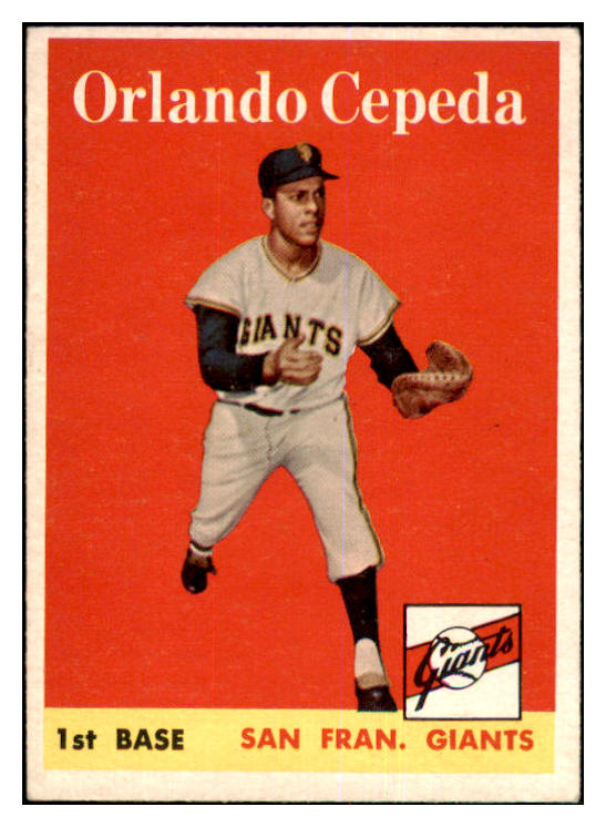 1958 Topps Baseball #343 Orlando Cepeda Giants EX+/EX-MT 464213