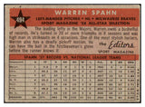 1958 Topps Baseball #494 Warren Spahn A.S. Braves VG 464228