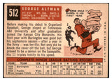 1959 Topps Baseball #512 George Altman Cubs VG-EX 464245