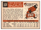 1959 Topps Baseball #531 Ray Webster Indians EX 464277