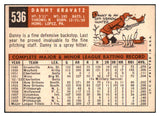 1959 Topps Baseball #536 Danny Kravitz Pirates NR-MT 464290