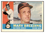 1960 Topps Baseball #525 Marv Breeding Orioles GD-VG 464306