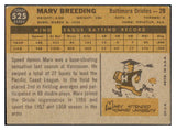 1960 Topps Baseball #525 Marv Breeding Orioles GD-VG 464306