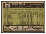 1961 Topps Baseball #524 Johnny Logan Braves VG-EX 464377