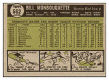 1961 Topps Baseball #562 Bill Monbouquette Red Sox NR-MT 464390