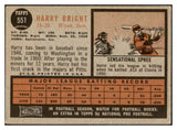 1962 Topps Baseball #551 Harry Bright Senators VG-EX 464431