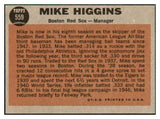 1962 Topps Baseball #559 Mike Higgins Red Sox EX 464444