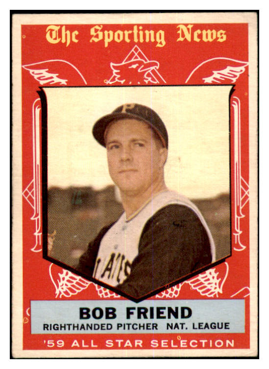 1959 Topps Baseball #569 Bob Friend A.S. Pirates EX 464468