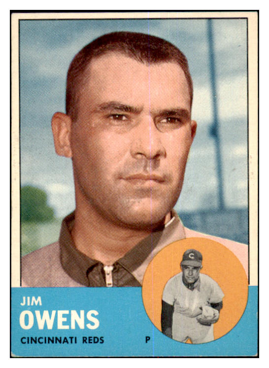 1963 Topps Baseball #483 Jim Owens Reds EX 464585