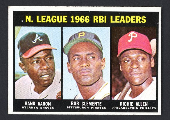 1967 Topps Baseball #242 N.L. RBI Leaders Aaron Clemente EX 464748