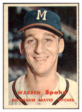 1957 Topps Baseball #090 Warren Spahn Braves EX-MT 464952