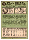 1967 Topps Baseball #058 Paul Schaal Angels Good ink back Variation 465001