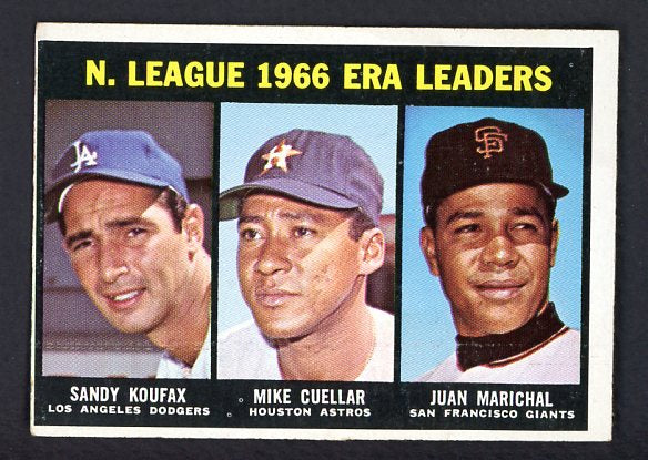1967 Topps Baseball #234 N.L. ERA Leaders Sandy Koufax VG-EX 465014