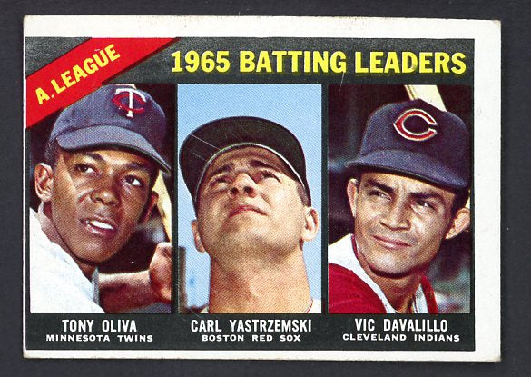 1966 Topps Baseball #216 A.L. Batting Leaders Yastrzemski VG-EX 465034