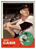 1963 Topps Baseball #445 Norm Cash Tigers EX 465110