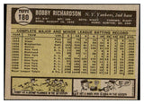 1961 Topps Baseball #180 Bobby Richardson Yankees VG-EX 465185