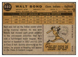 1960 Topps Baseball #552 Walt Bond Indians VG-EX 465233