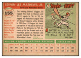 1955 Topps Baseball #155 Eddie Mathews Braves EX+/EX-MT 465326