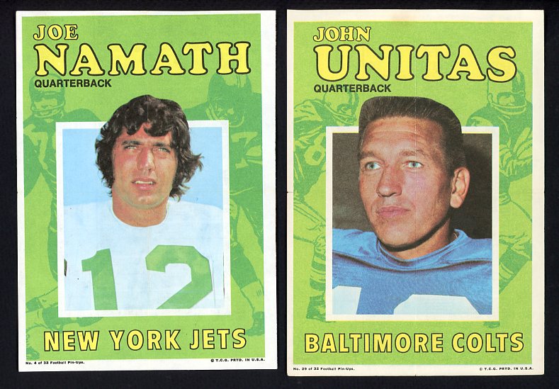 1971 Topps Posters Complete Set EX/EX-MT Unitas Namath 465337